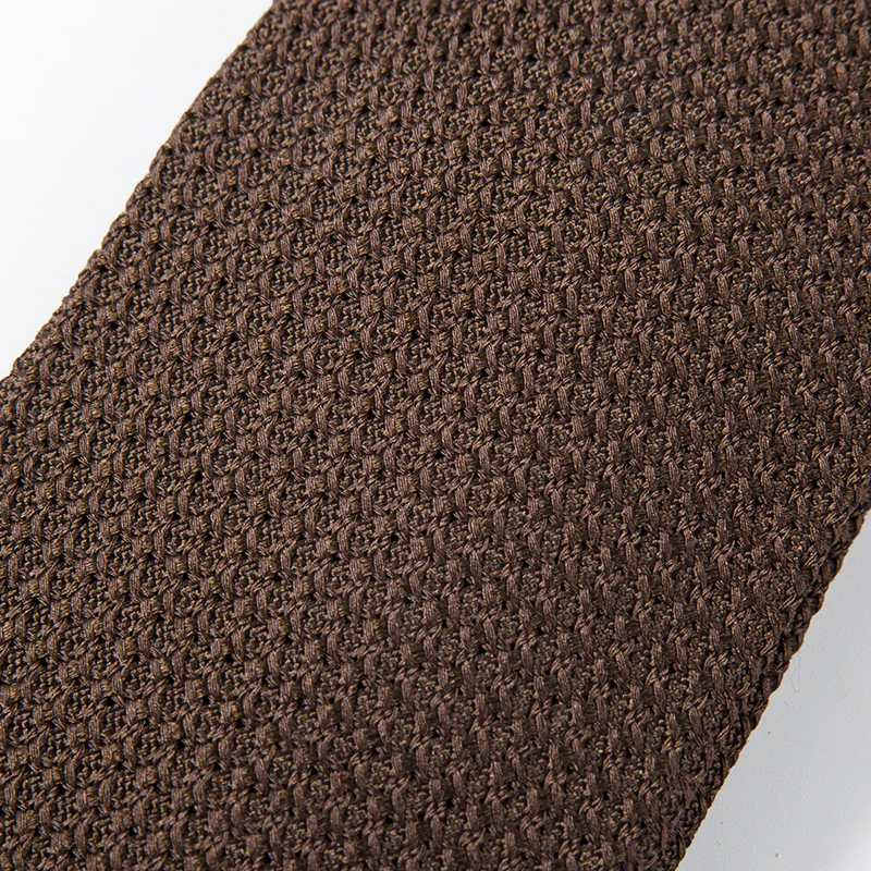 BROWN JACQUARD GRENADINE SILK TIE - Image 3