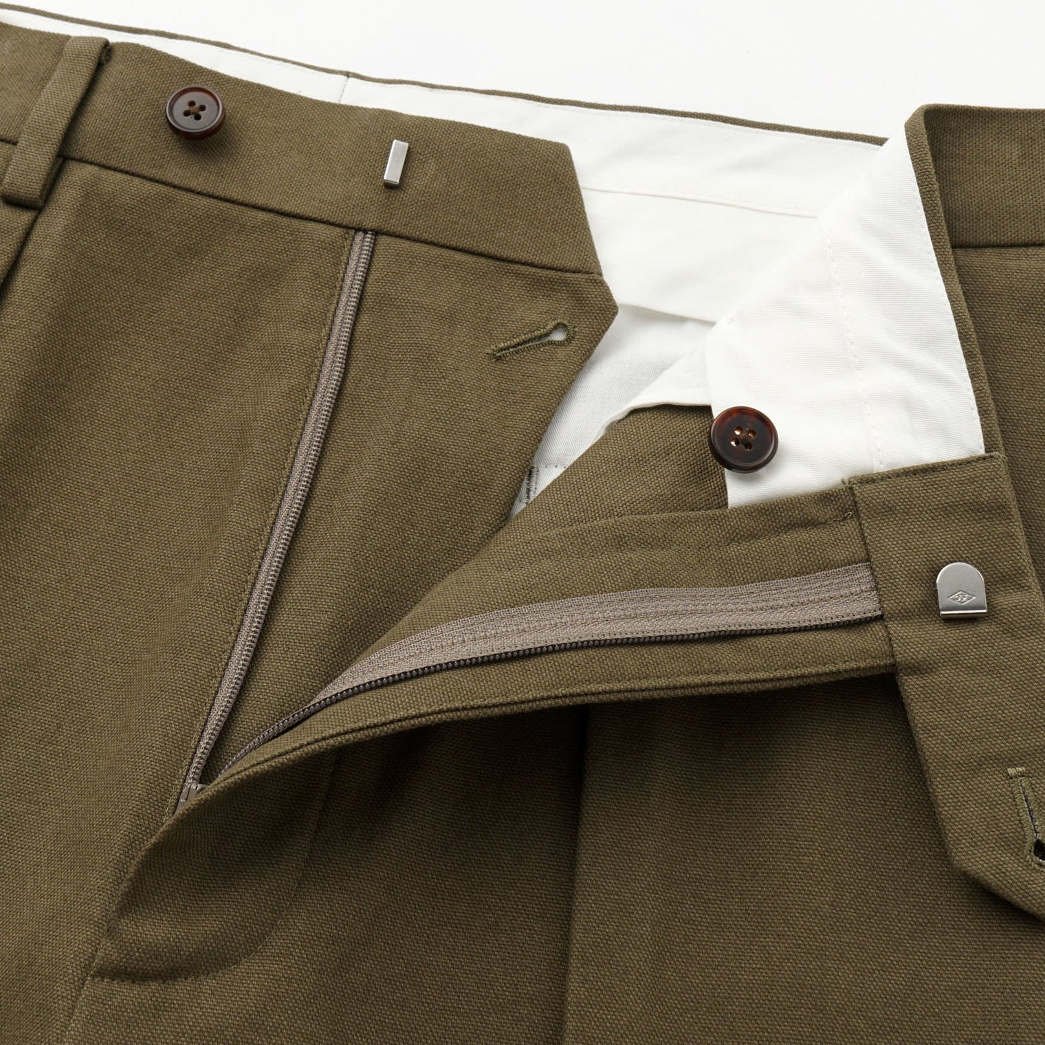 MEDIUMWEIGHT SANDED CANVAS COTTON TROUSERS by B. MOSS - Image 4